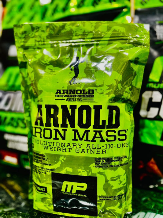 Arnold Schwarzenegger Iron Mass – 2.3lb 💚 1KG | All-in-One Lean Mass Gainer 💥